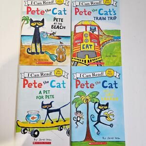 Pete The Cat 4 Book Bundle Cute Funny Animal Story Set By James Dean I Can Read